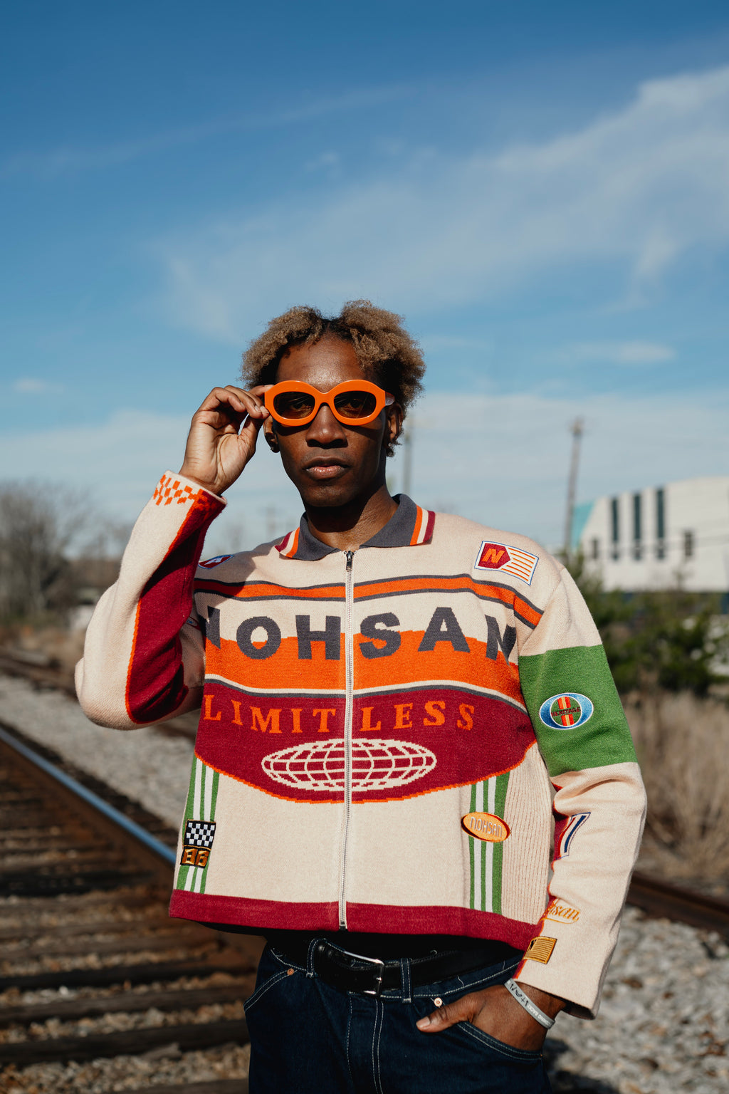 HumanRace Knit Moto Jacket Wine