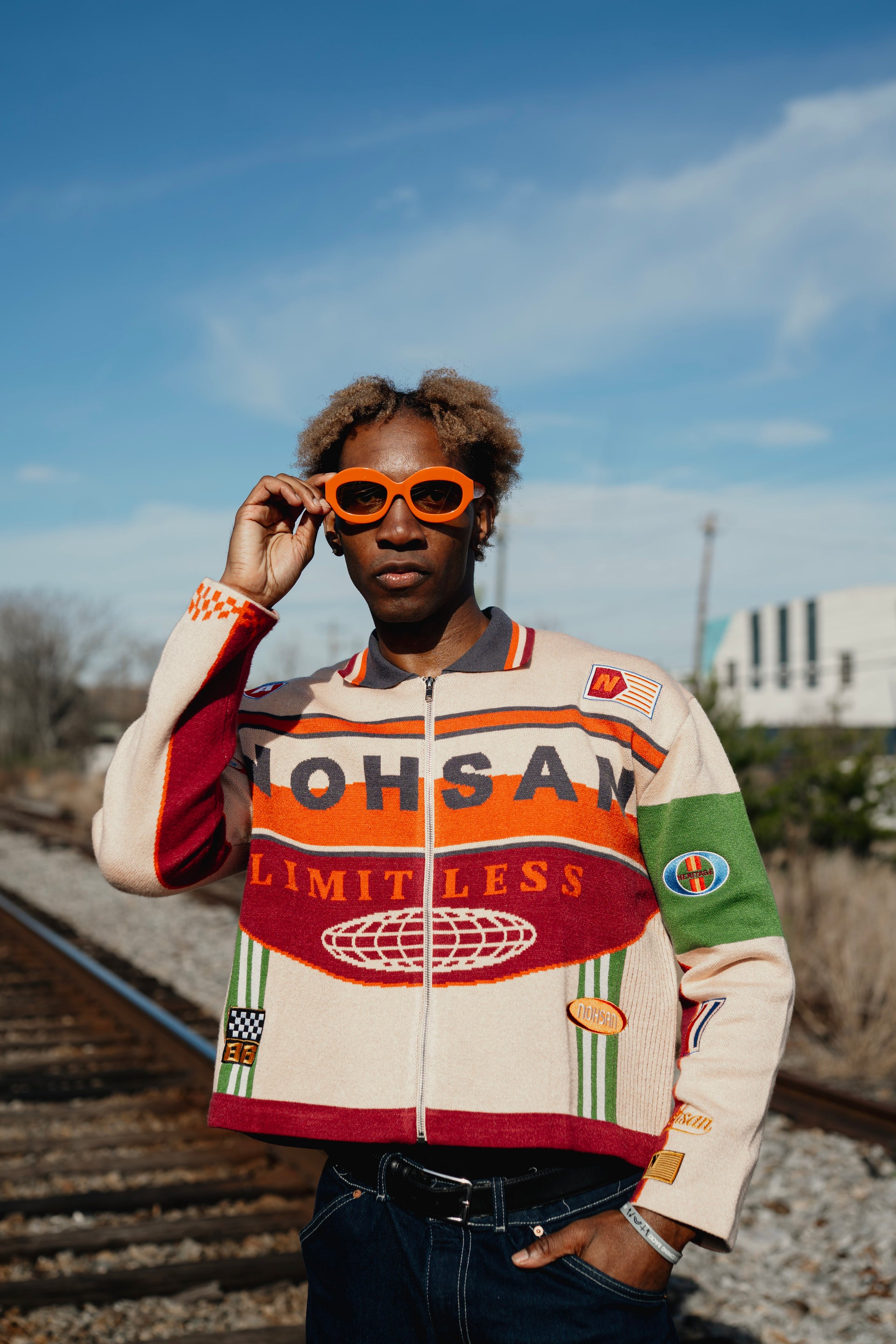 HumanRace Knit Moto Jacket Wine