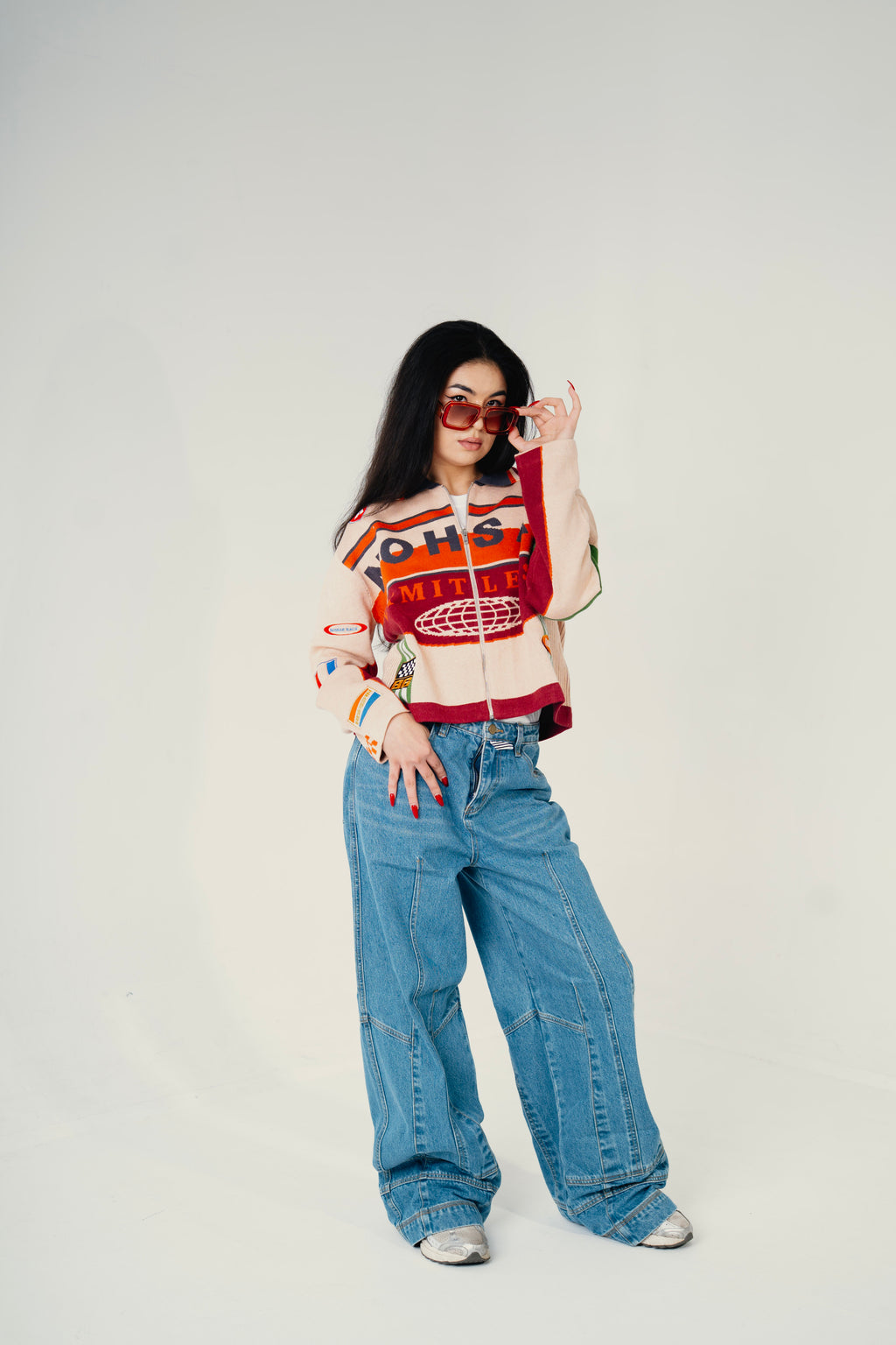 HumanRace Knit Moto Jacket Wine