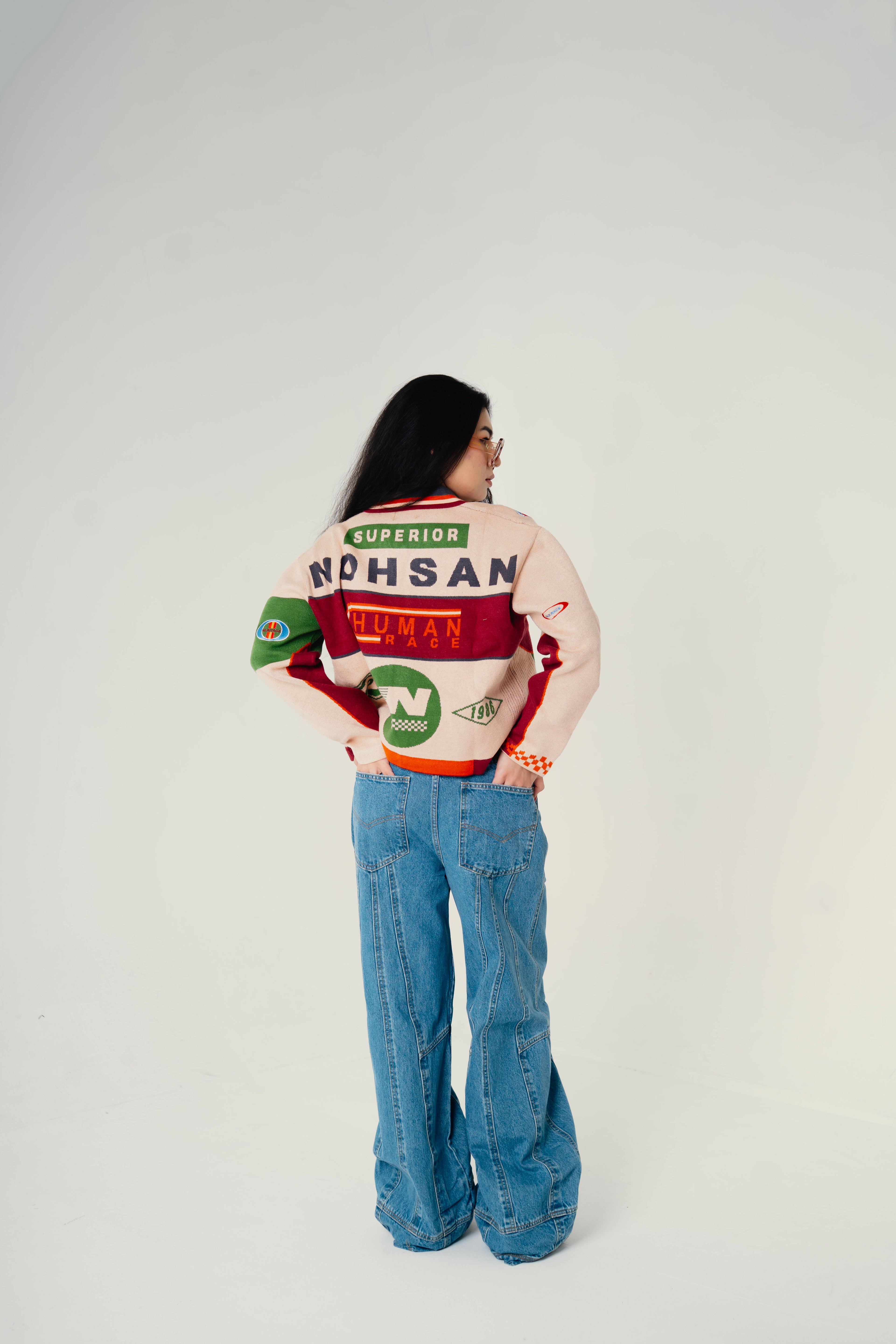 HumanRace Knit Moto Jacket Wine