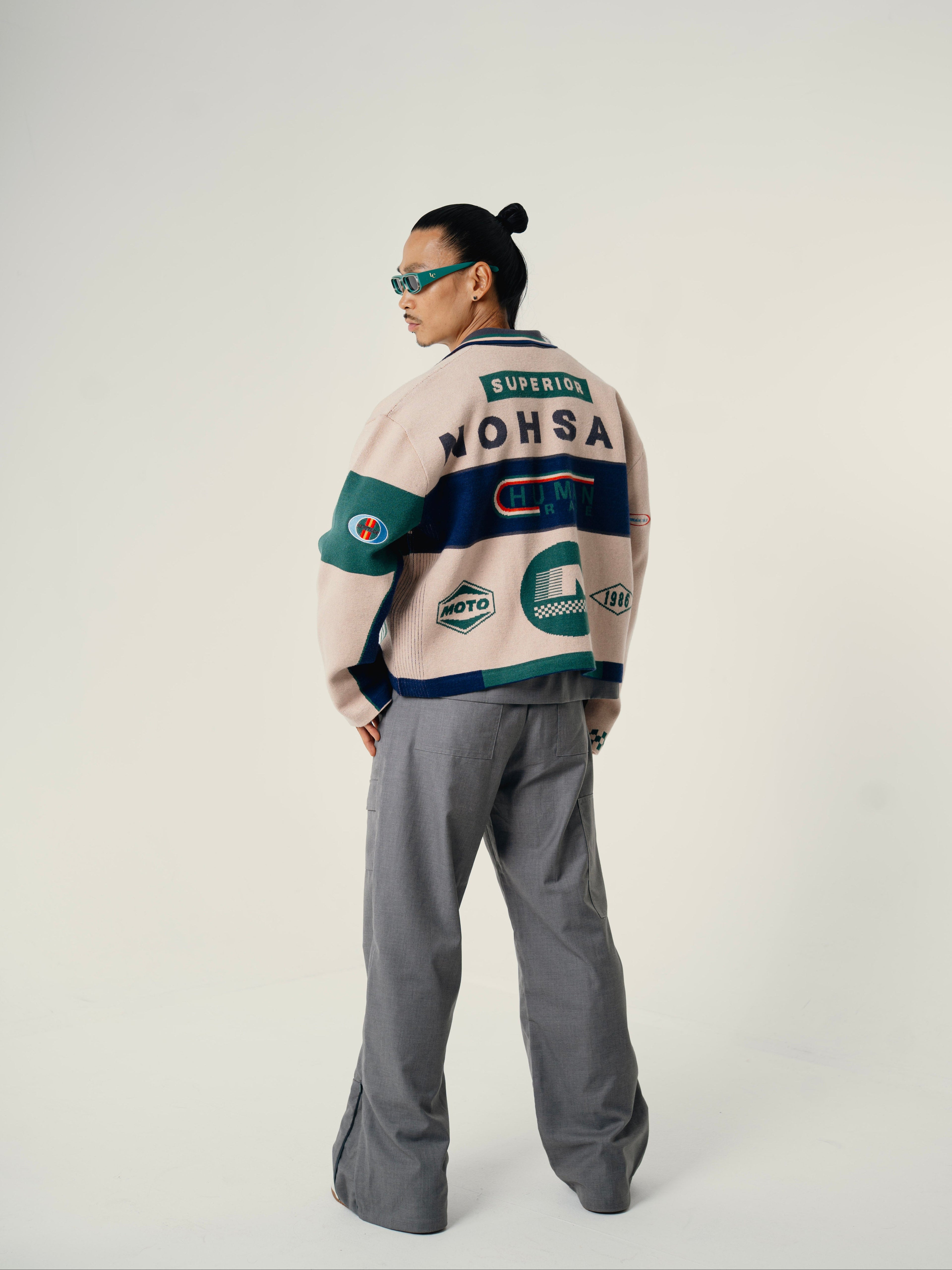 HumanRace Knit Moto Jacket Emerald (Pre-Order Only)