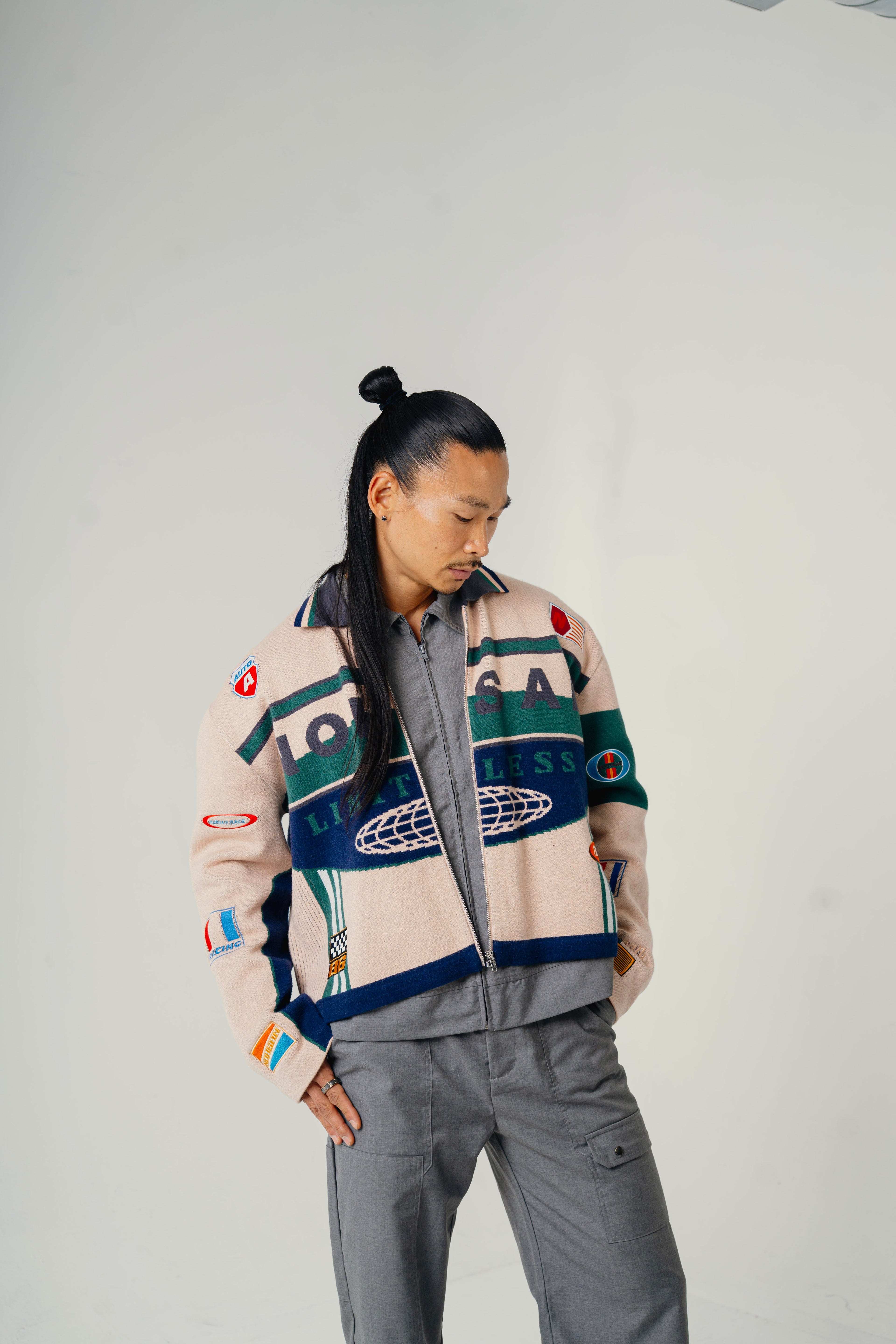 HumanRace Knit Moto Jacket Emerald (Pre-Order Only)