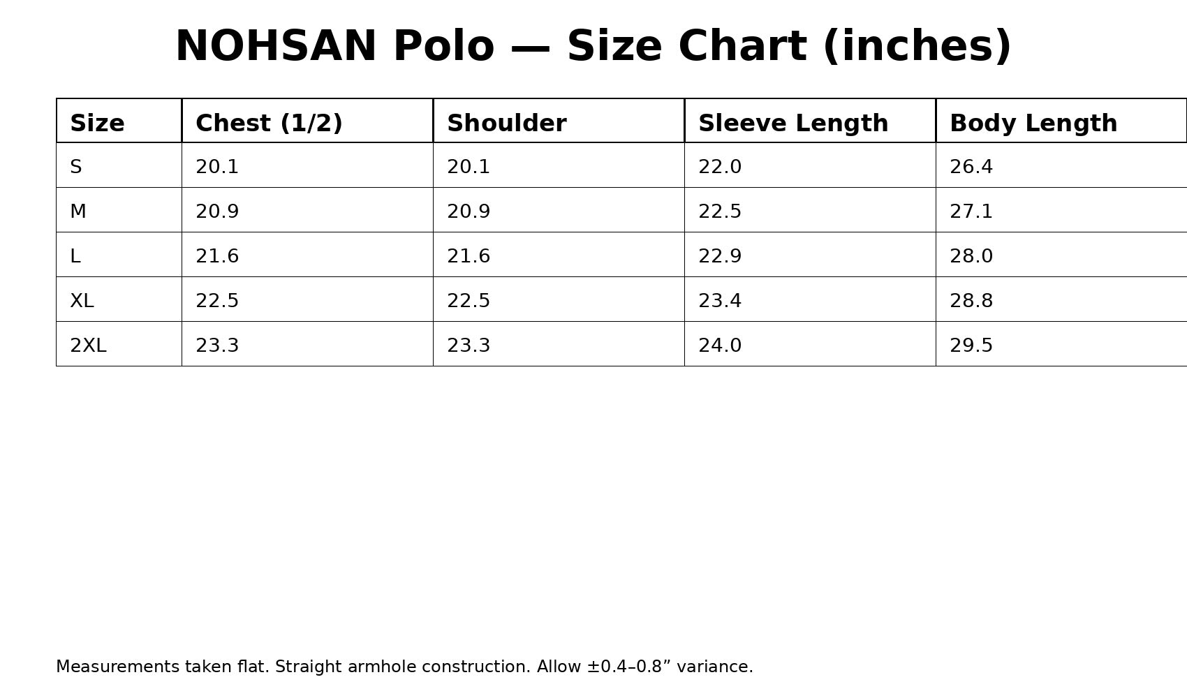 Size Chart